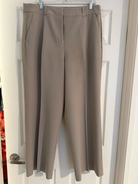Ann Taylor LOFT Taupe Wide-Leg Dress Pants